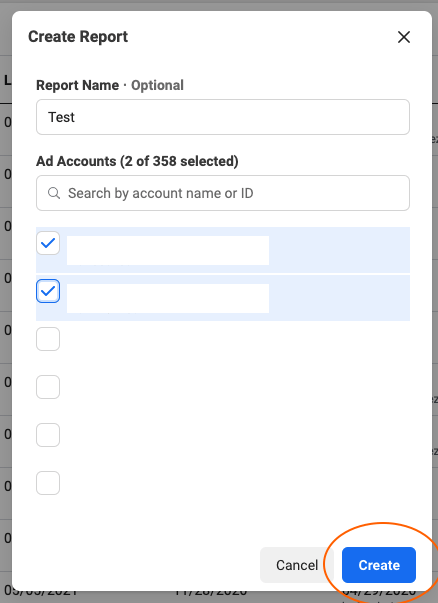 facebook business manager create report feature