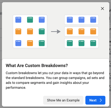 facebook business manager custom breakdowns