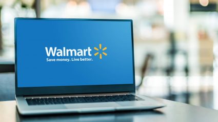 Laptop computer displaying Walmart on the screen