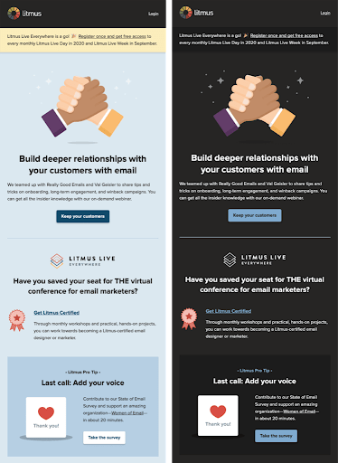 Dark Mode Email Designs