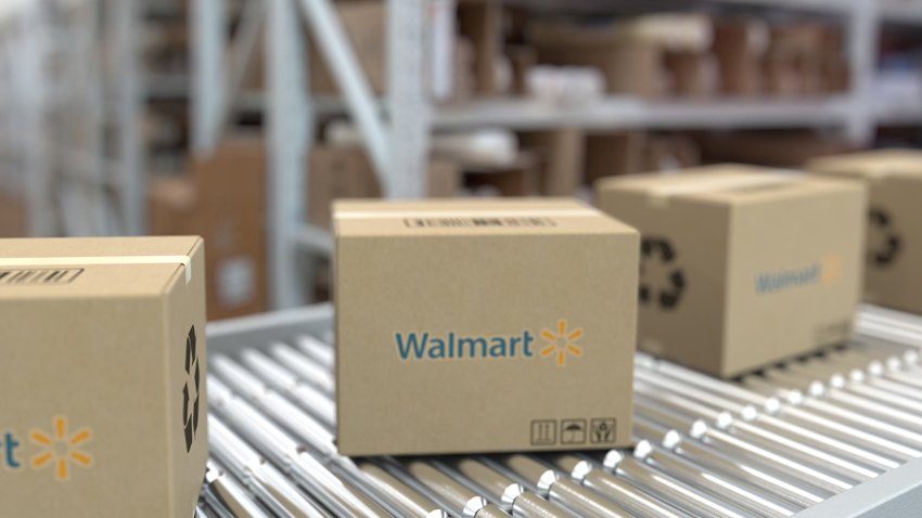 walmart boxes in warehouse