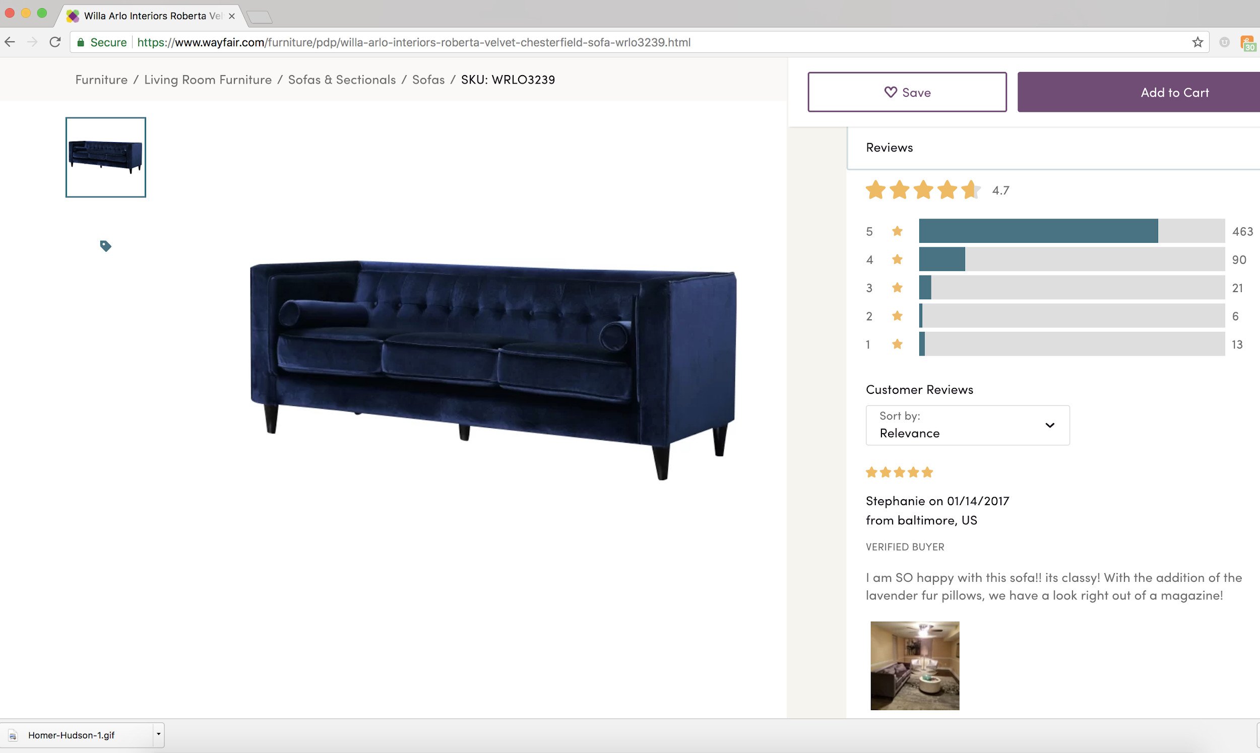 couch product rating online