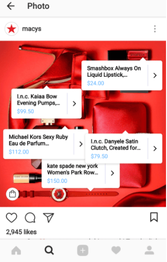 macys shoppable instagram post shot