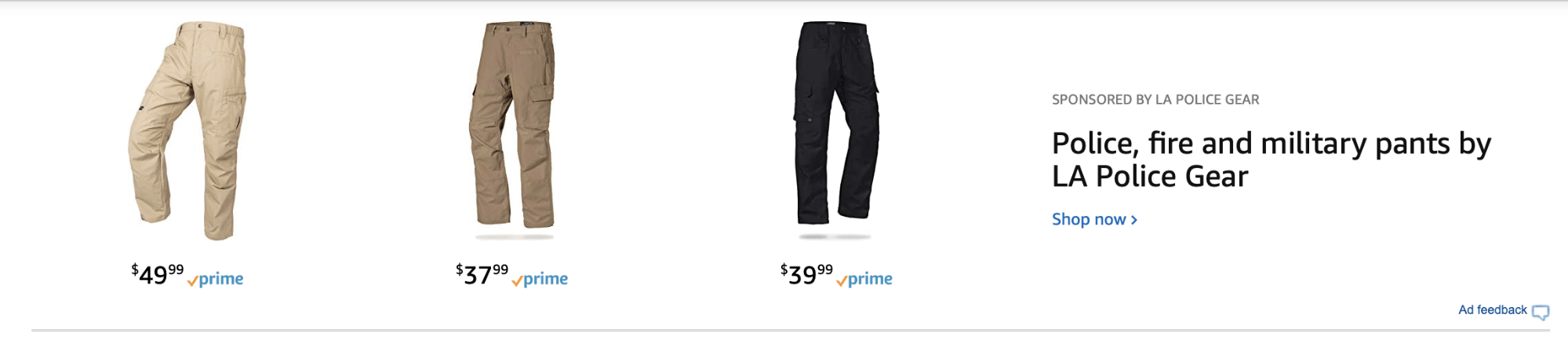 Amazon AD for La Police Gear