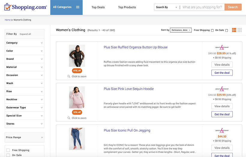 Shopping.com screenshot
