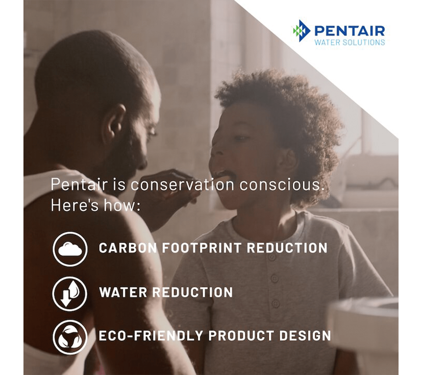 Pentair advertisement touting conservation consciousness