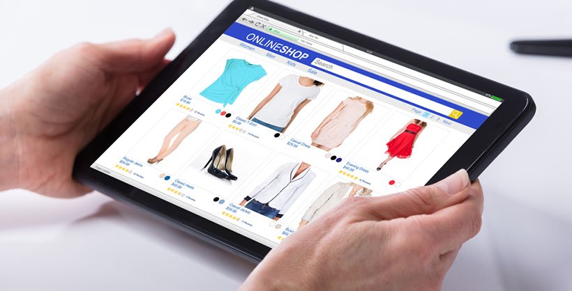 person shopping for womens clothing online