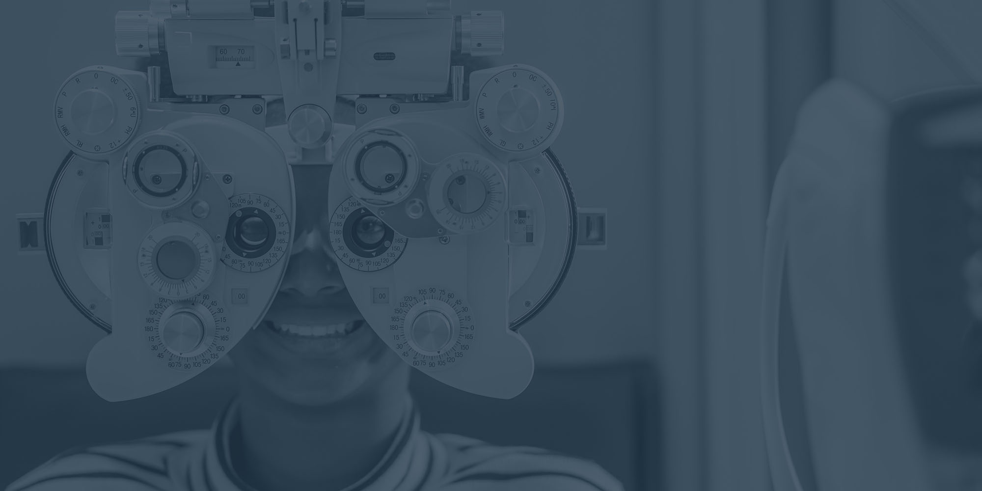 Man receiving eye exam
