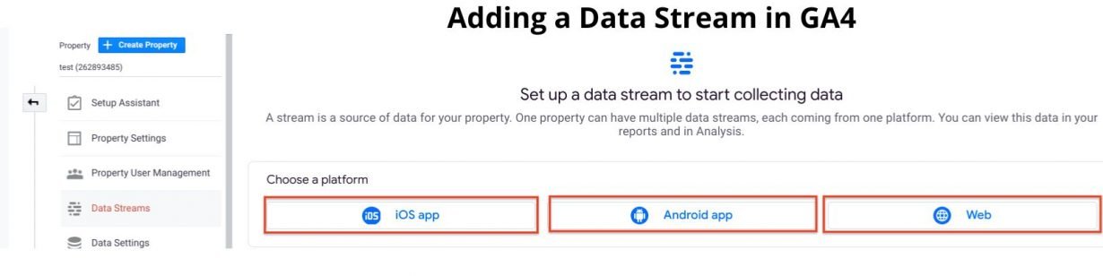 Adding a Data Stream in GA4