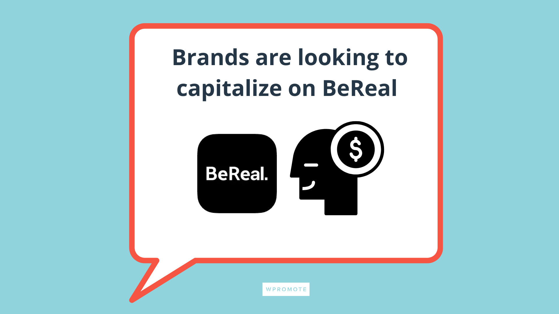 speech bubble with bereal logo