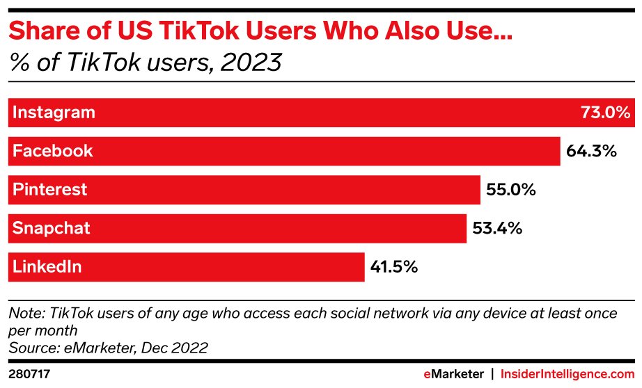 Graph of share of TikTok users 2023