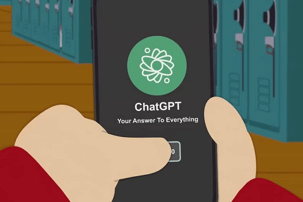ChatGPT logo on animated background