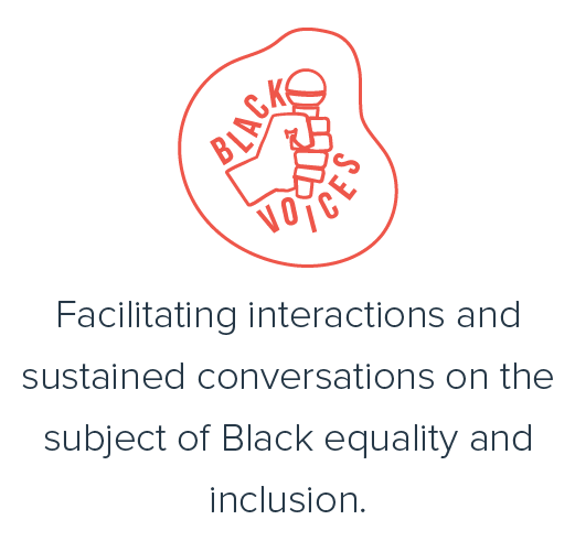 Black Voices: Facilitating interactions and sustained conversations on the subject of Black equality and inclusion.