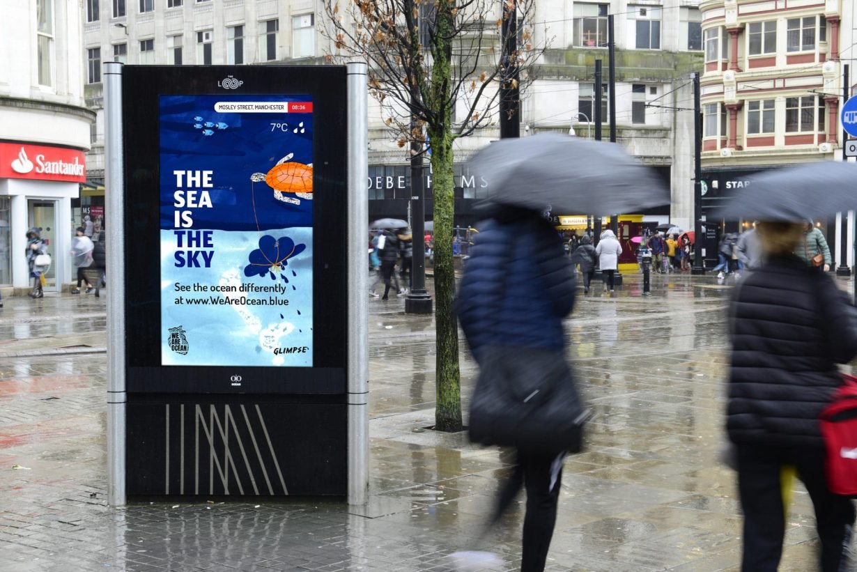 Digital out of home (DOOH) ad in bad weather