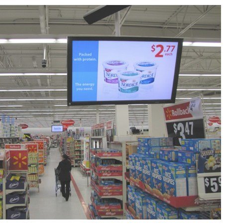 Digital in-store signage at Walmart 