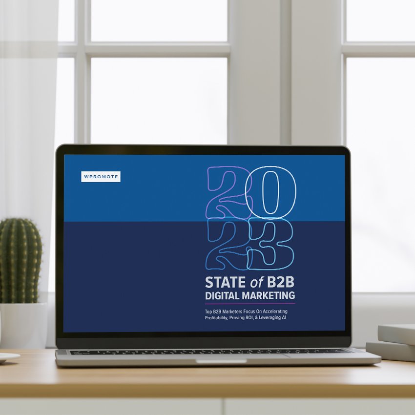 b2b trends report on laptop