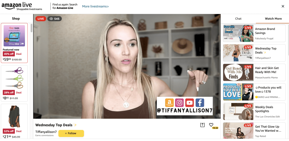 Tiffany Allison Amazon Livestream