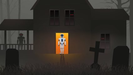 A haunted house full of robots