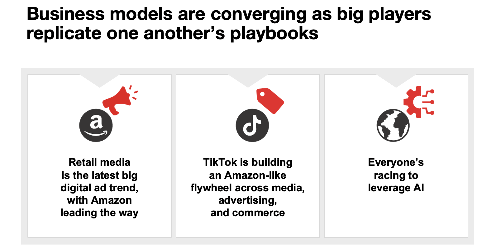 Business models are converging as big players replicate one another’s playbooks