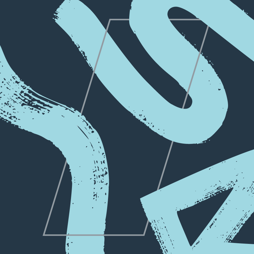 Abstract Wpromote-branded brush strokes and shapes