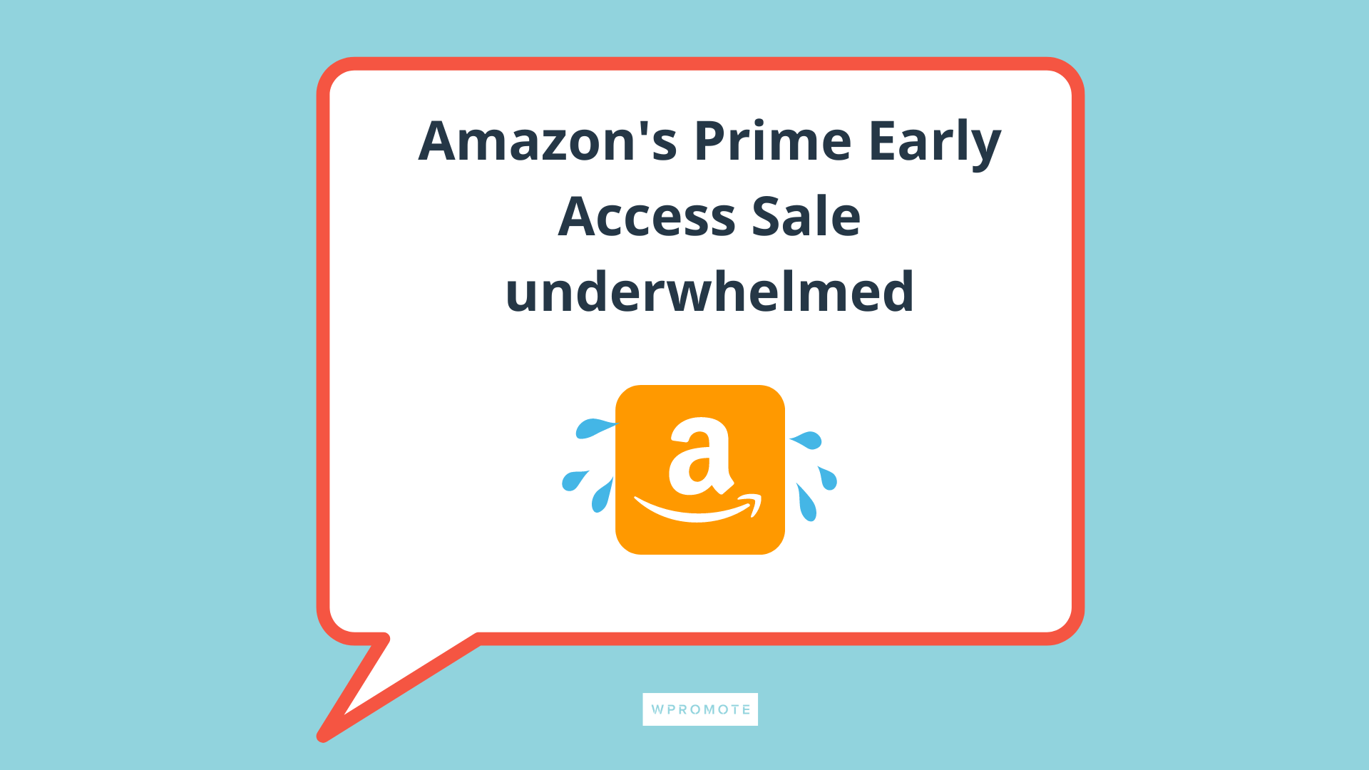 Speech bubble with crying amazon logo