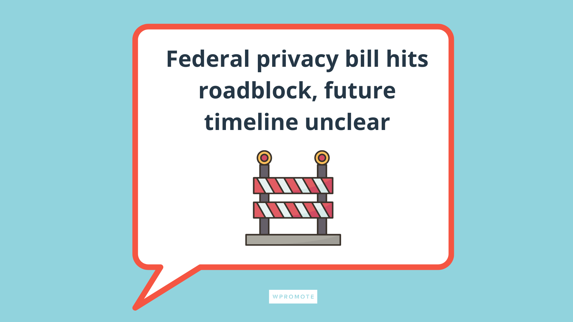 Speech bubble with roadblock