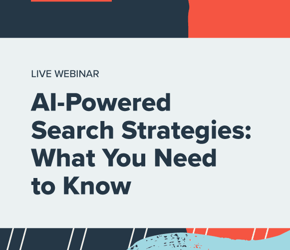 Promotional graphic for a live webinar titled "AI-Powered Search Strategies: What You Need to Know," hosted by Wpromote.
