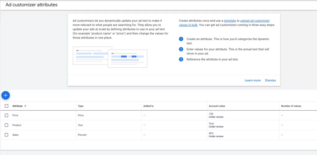 Ad Customizer on google