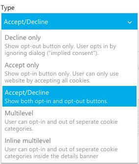 Type will dictate the rules for opting in or out for the user