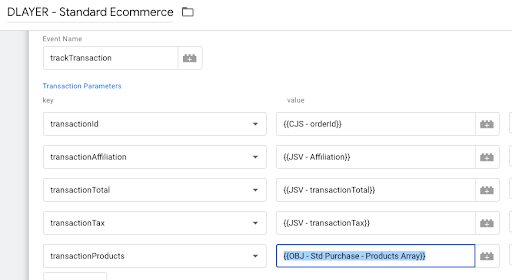 transactionProducts parameter