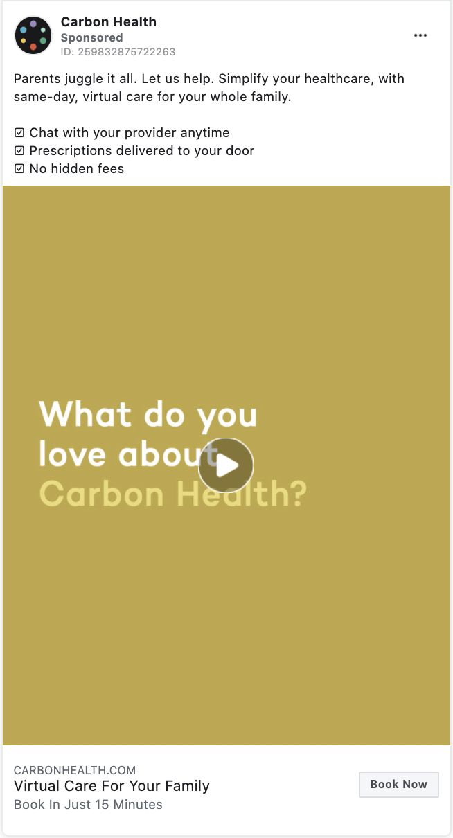 carbon health digital marketing ad