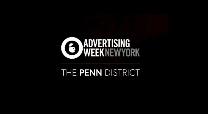 Advertising Week New York logo and text reading "The Penn District" on a black background.