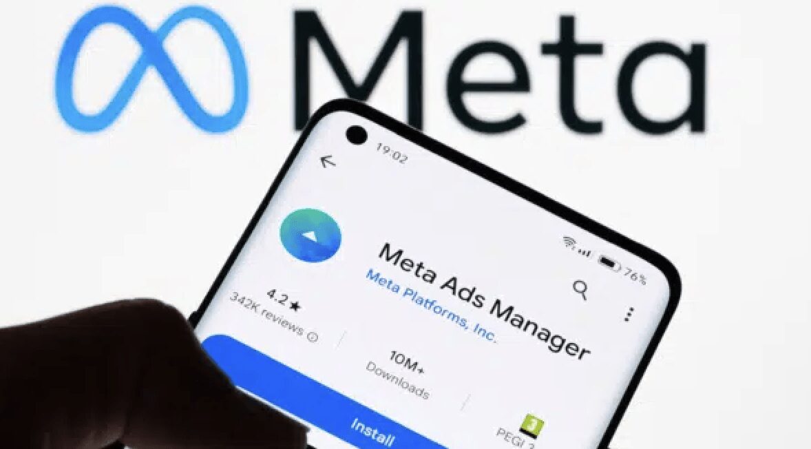 Image of Meta Ads Manager on a phone screen.