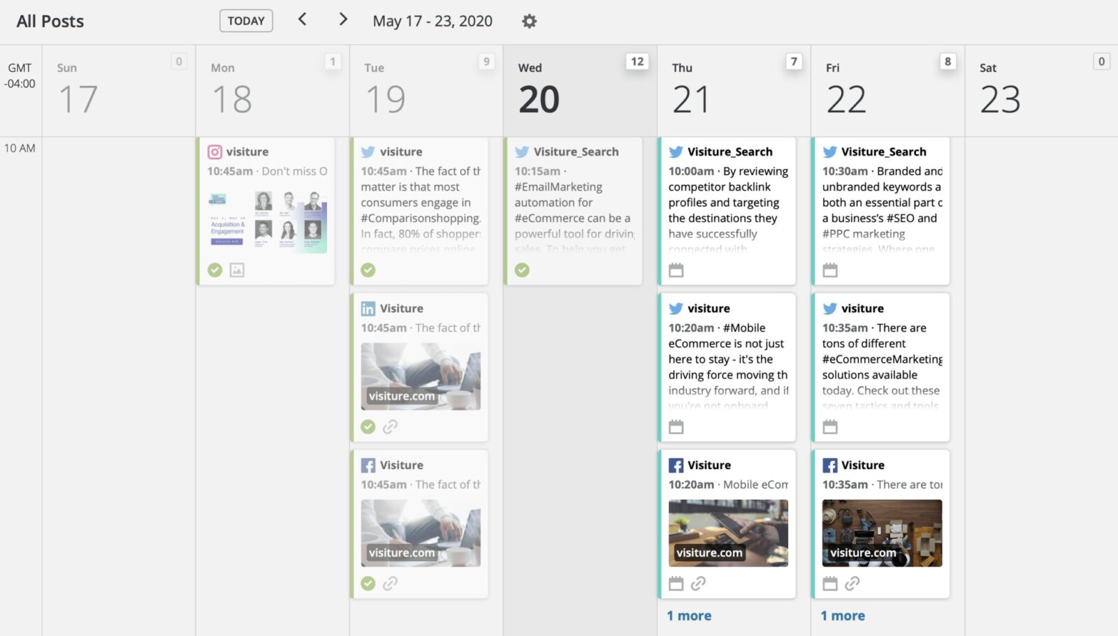 Visiture social calendar