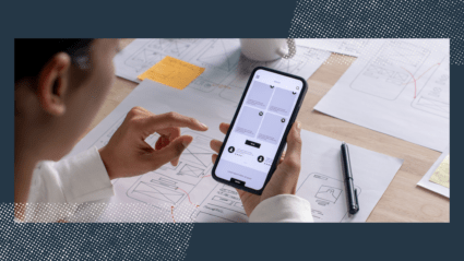 A person working on mobile-first indexing on their phone