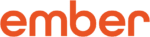 The word "ember" is displayed in lowercase letters with a bold, orange font on a white background.