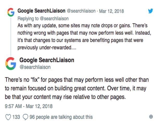Google search liaison tweets