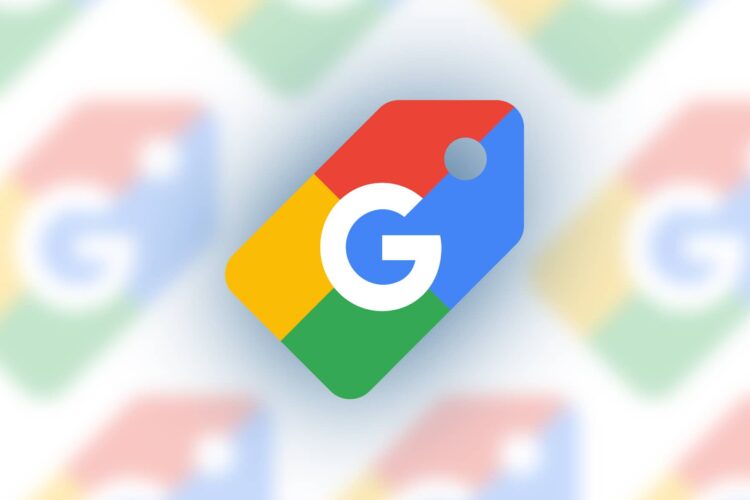 A digital tag with a multicolored Google logo in the center, featuring red, yellow, green, and blue segments, and a circular hole on the right side.
