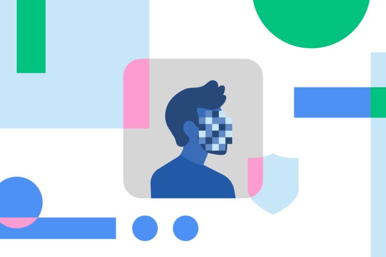 A man with a pixelated face.