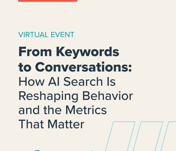 Event graphic featuring Wpromote and Profound logos, with the title: "From Keywords to Conversations: How AI Search Is Reshaping Behavior and the Metrics That Matter.