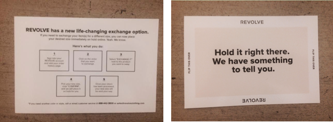 Revolve postcard front and back