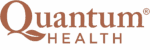 The image shows the "Quantum Health" logo in a brown serif font, with a leaf extending from the letter Q.