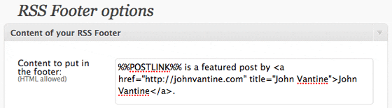 rss-footer-john-vantine-backlink1 Use the RSS Footer plugin to append backlinks to posts in your RSS feed