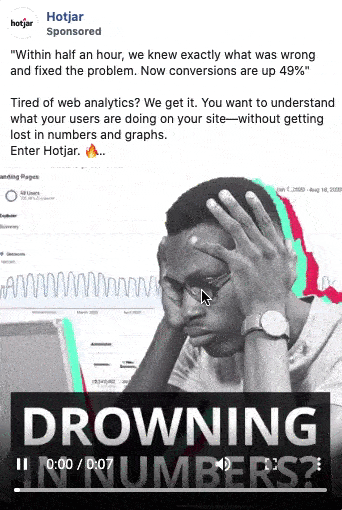 A person sits at a desk looking stressed, with hands on their head, while website analytics graphs appear in the background. Text on image reads, "Drowning in numbers?.