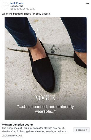 Person wearing black slip-on loafers and blue jeans, standing on a light-colored floor. Text highlights the shoes as stylish and comfortable.