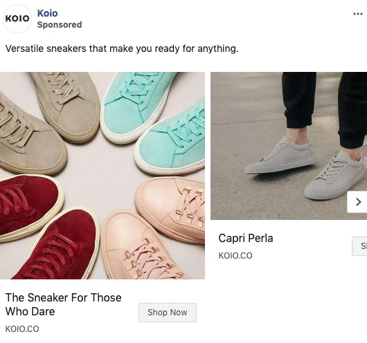 Five pairs of sneakers in different colors arranged in a circle, and a person wearing light gray sneakers while standing on pavement.