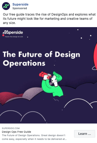 Illustration of a person looking through binoculars with the text "The Future of Design Operations" against a purple background with clouds.