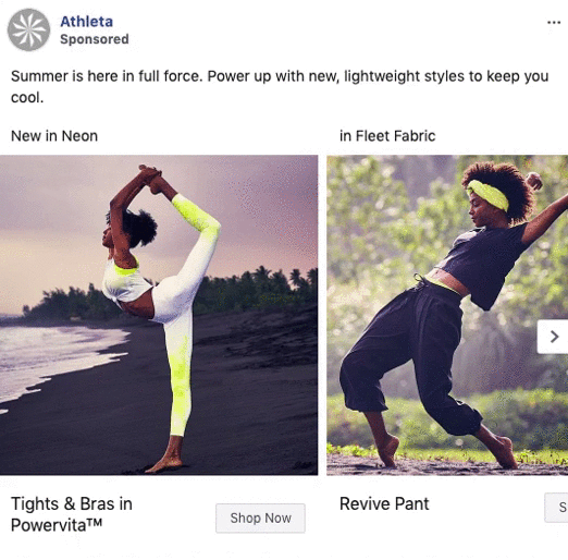 Two women exercise outdoors: one practices a yoga pose on a beach, the other stretches in a park. Both wear athletic clothing in neon and dark hues.