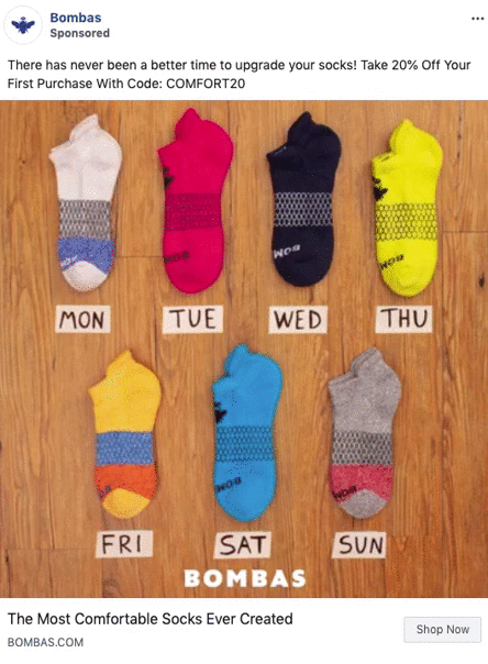 Seven pairs of colorful socks are arranged in rows, each labeled for a day of the week from Monday to Sunday.