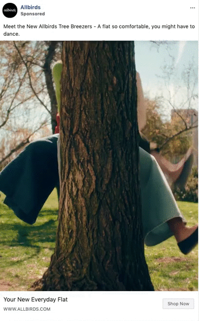 Two people sit on opposite sides of a tree in a park, with their legs playfully kicking out to the sides. The scene is bright and outdoorsy.